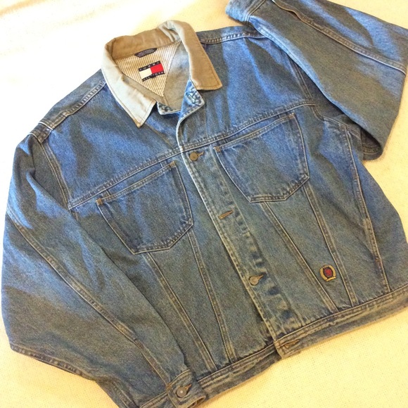 vintage tommy hilfiger denim jacket mens